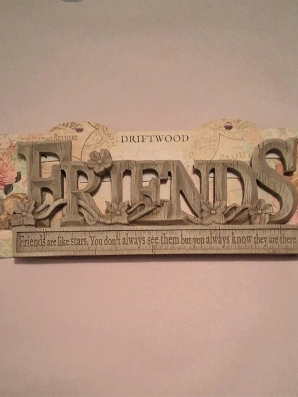 History & Heraldry Faux Driftwood FRIENDS Plaque NEW